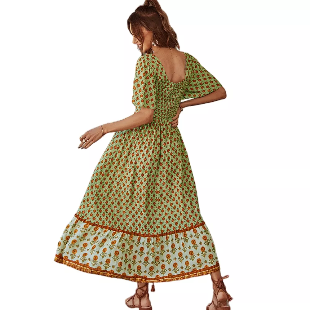 Floral Print Maxi Vacation Style Maxi Dress
