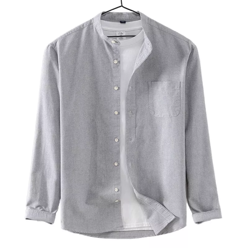 New Men's Cotton Casual Long Sleeve Shirt