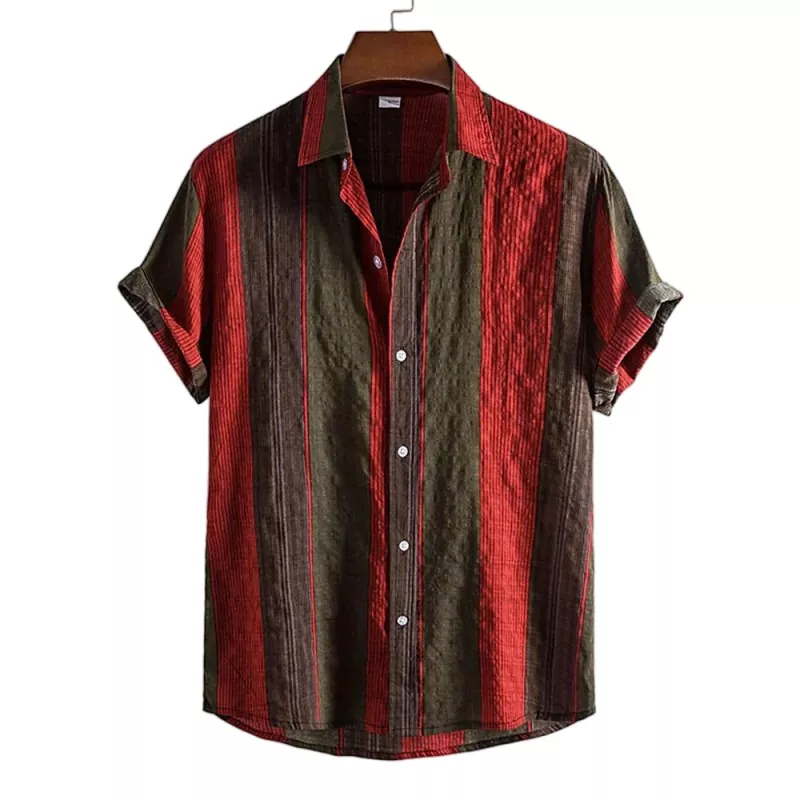 Printed Fashionable Men's Short Sleeve Shirt