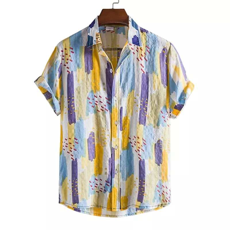 Printed Fashionable Men's Short Sleeve Shirt